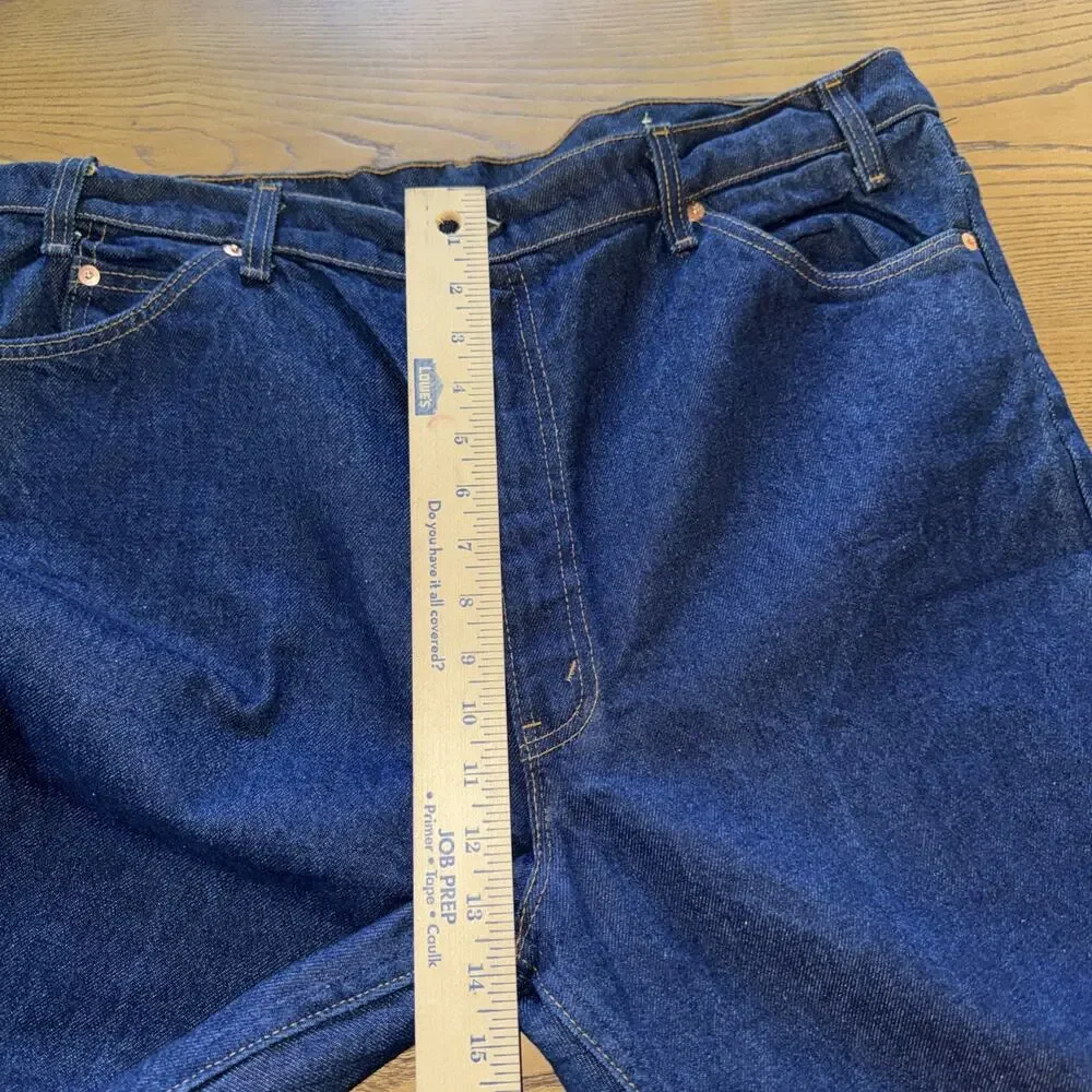 Vintage 1989 Levi's 517 Orange Tab Jeans Men's W42 Raw Hem Cut to L29 Dark Wash